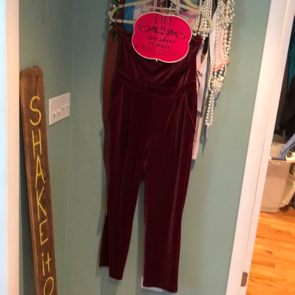 FABULOUS Velvet Strapless Jumpsuit! ❤️